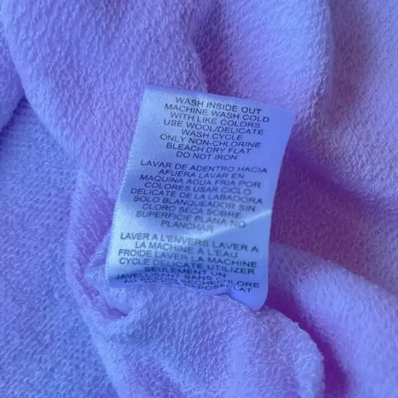 Mighty Fine Pink Tie-Dye “Je T’aime” Heart Graphic Oversized Sweatshirt - Medium - Picture 9 of 10